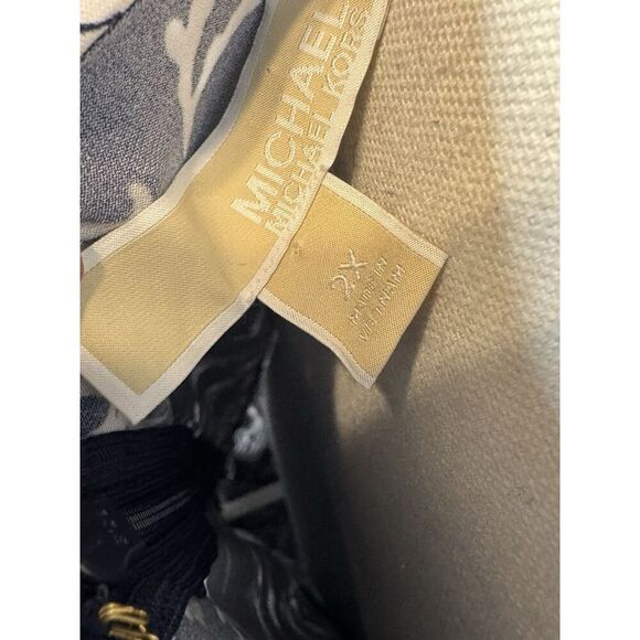 MICHAEL KORS NEW Women's Reef-print Grommet-laced Front-slit Maxi Dress S Coral - Picture 6 of 6